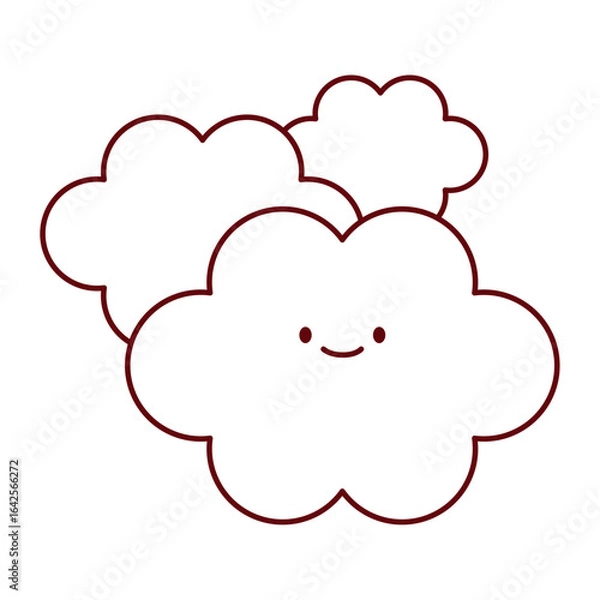 Fototapeta Blue Clouds Flat Vector Set