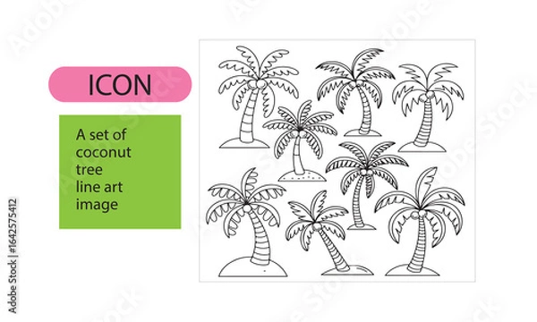 Fototapeta A set of coconut trees image