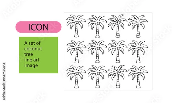 Fototapeta A set of coconut trees image