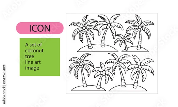 Fototapeta A set of coconut trees image