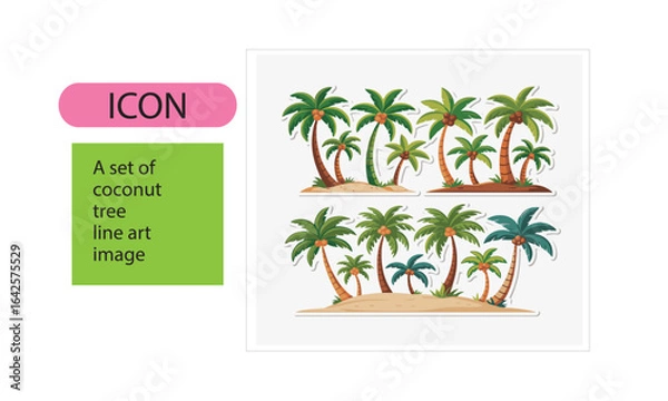 Fototapeta A set of coconut trees image