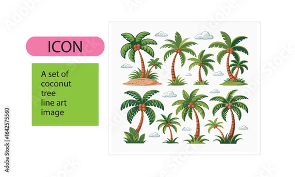 Fototapeta A set of coconut trees image