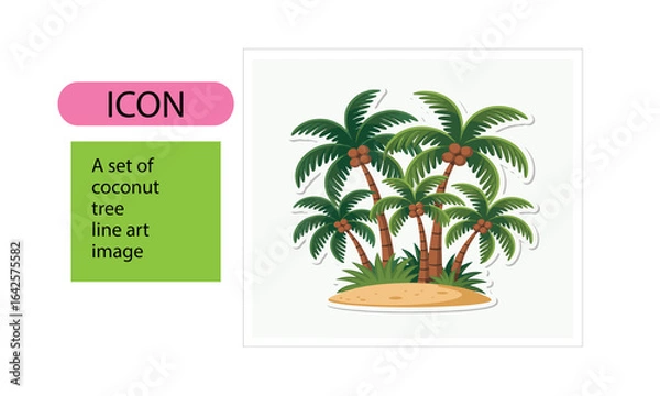 Fototapeta A set of coconut trees image