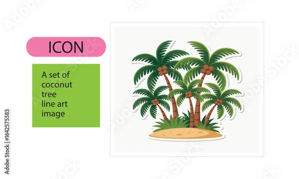 Fototapeta A set of coconut trees image