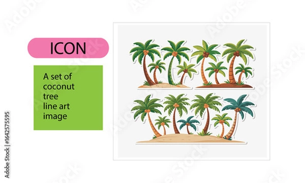 Fototapeta A set of coconut trees image