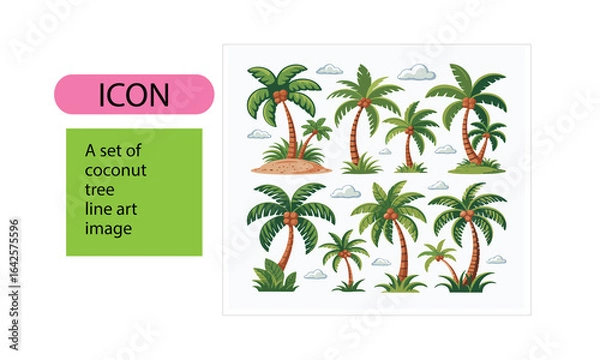 Fototapeta A set of coconut trees image