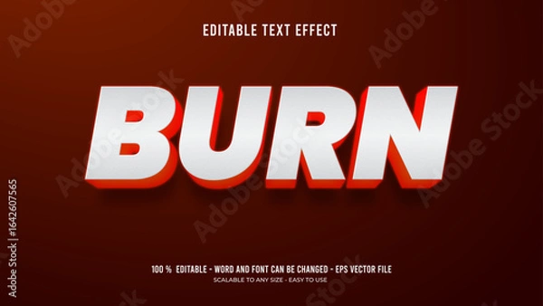 Fototapeta burn editable text effect