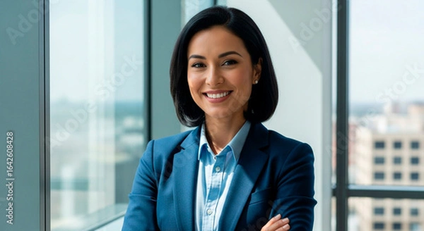 Obraz Professional Woman with Confident Smile in a Business Suit