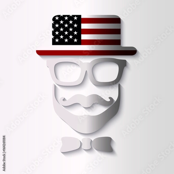 Fototapeta mask in the hat with the US flag image