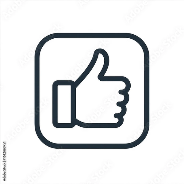 Obraz Dark Thumbs Up Icon Approval Graphic