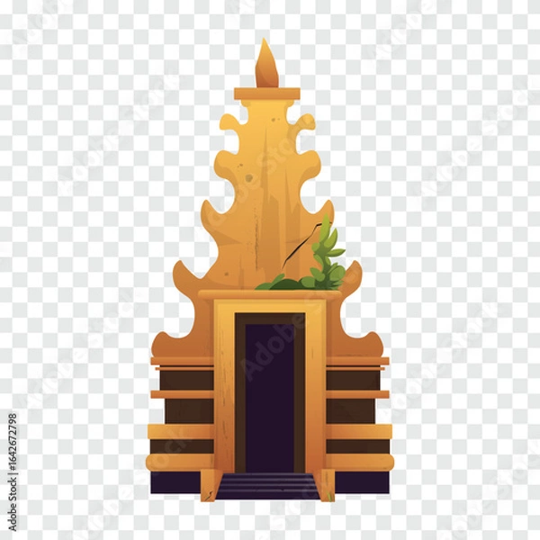 Obraz Indonesian cultural buildings cartoon vector