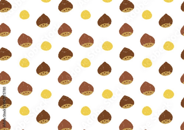 Obraz クレヨンタッチの栗パターン