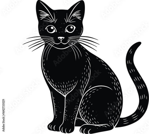Obraz Black cat silhouette