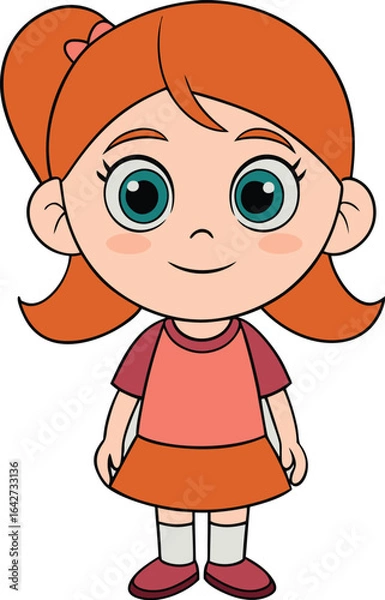 Obraz cute pretty girl vector illustration