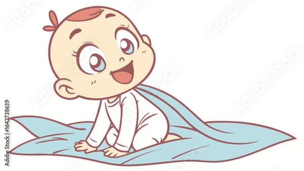 Obraz Cute baby cartoon illustration vector graphic for baby products and designs for baby shower invitations