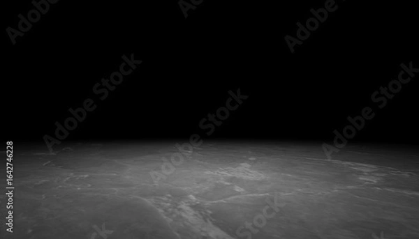 Obraz Dark empty background with marble stone floor, minimalist scene for product display, presentation. 3D rendering