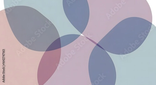 Fototapeta Abstract design with overlapping, soft-toned shapes creating a flowing, organic pattern.