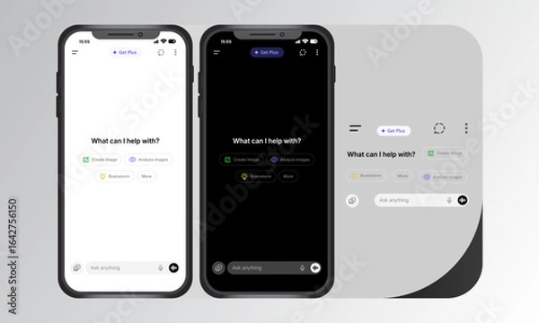 Fototapeta ChatGPT Interface Template Set With Smartphone