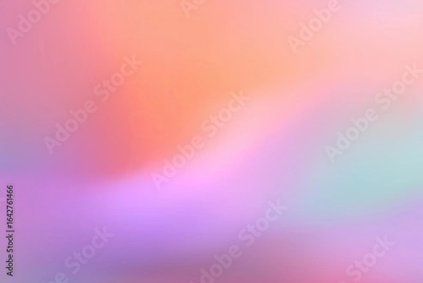 Fototapeta Warm peach‑to‑lilac pastel gradient — smooth abstract blur with airy mint highlights, perfect for modern layouts