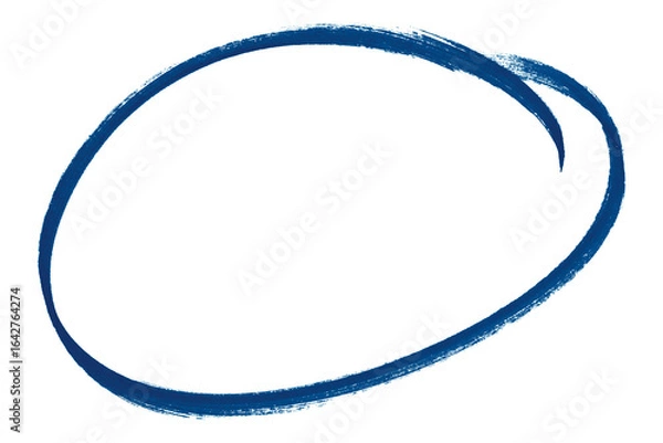 Obraz Blue pencil highlight circle mark isolated on transparent background
