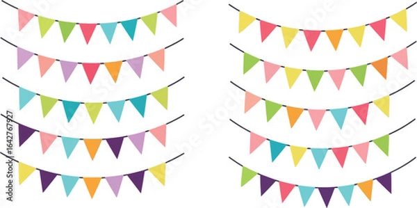 Fototapeta Colorful party banner bunting vector illustration design