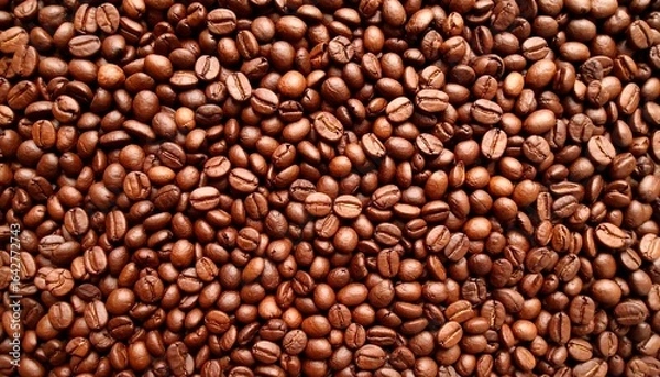 Fototapeta Roasted coffee beans, close-up