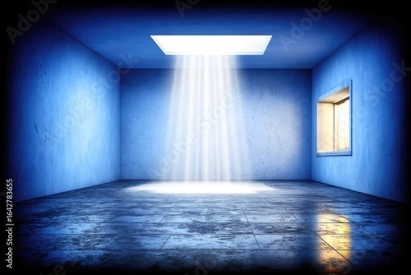 Obraz Abstract interior, light beams, empty room