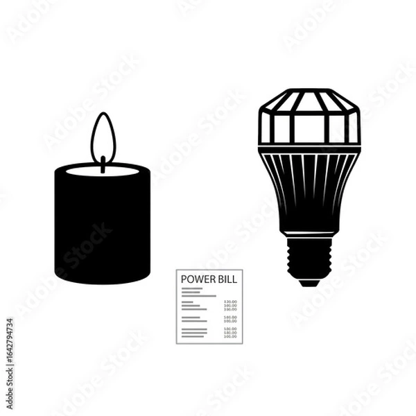 Fototapeta Candle vs LED: Energy-Saving Lighting Designs