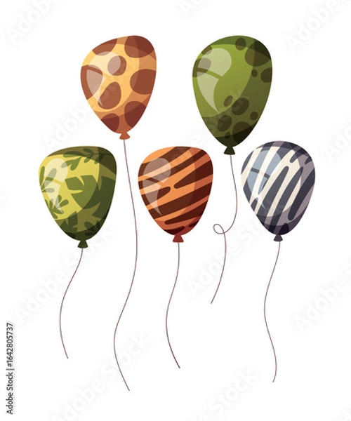 Fototapeta Set of jungle style balloons. Vector illustration