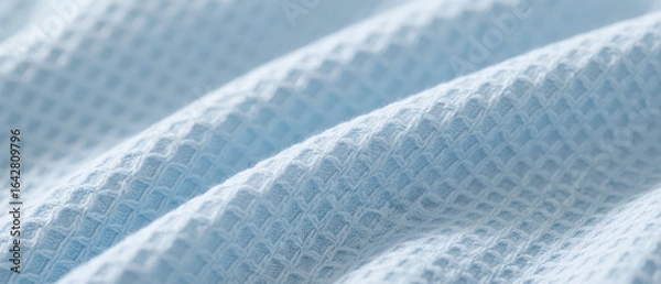 Obraz Blue waffle fabric wrinkle texture closeup