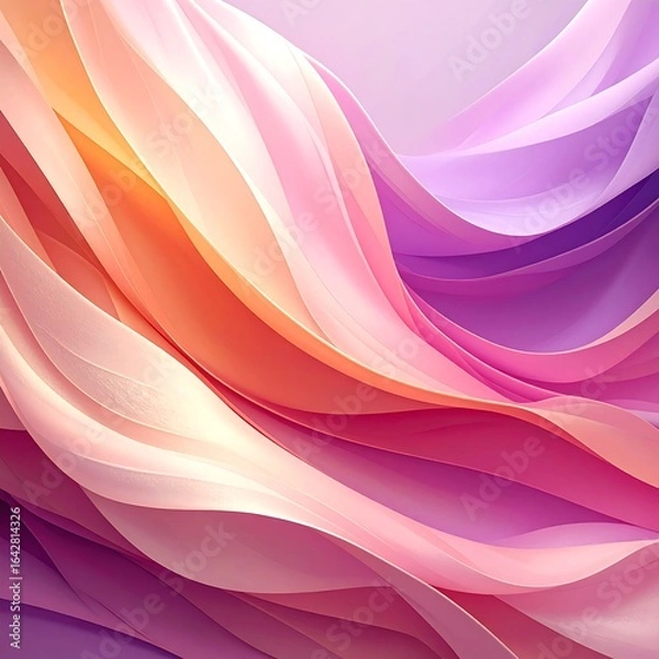 Fototapeta Abstract swirling pastel hues in soft, flowing curves