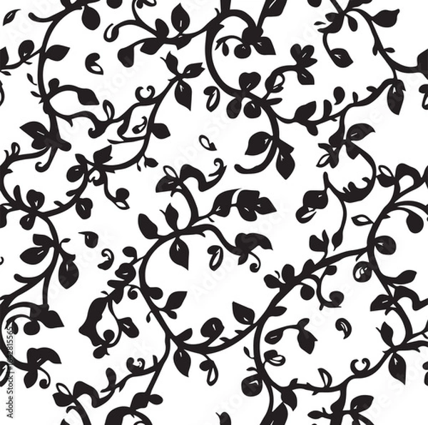 Obraz Seamless black and white floral viral pattern