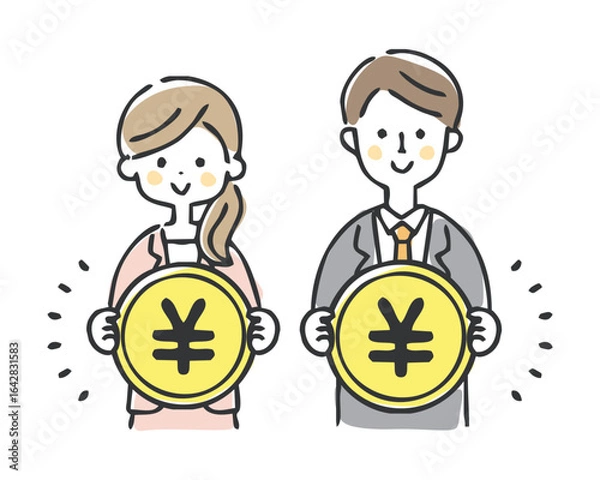 Obraz ビジネスマンとお金のイラスト
