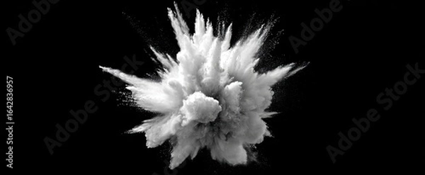 Fototapeta Abstract monochrome explosion of fine particles