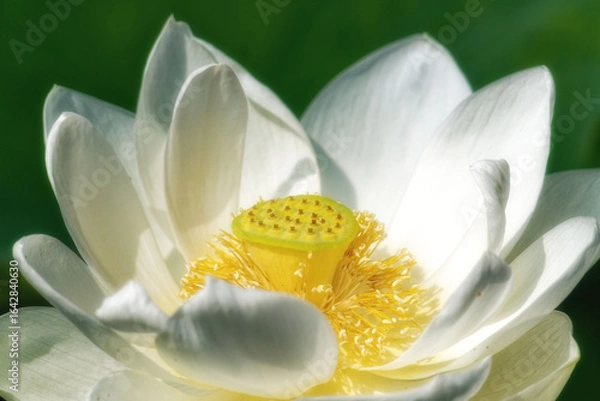 Fototapeta 白いハスのクローズアップ