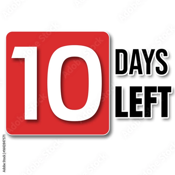 Obraz Ten, Ten Days, Days Left, Remaining days for Limited Time Sales,10