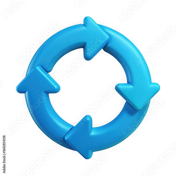 Obraz Circular arrows icon 3d render isolated on transparent background