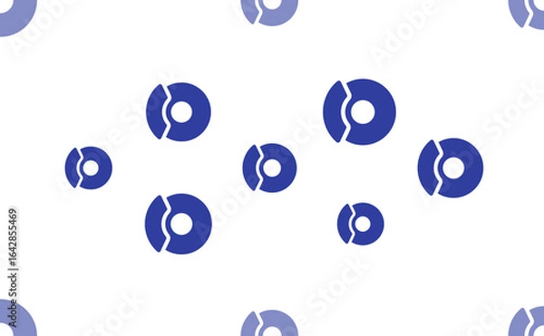 Fototapeta Seamless pattern of large isolated blue auto brakess. The pattern is divided by a line of elements of lighter tones. Illustration on light transparent background
