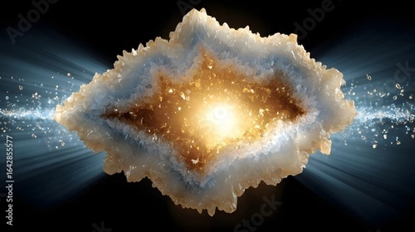 Fototapeta A radiant crystal formation with a glowing center.