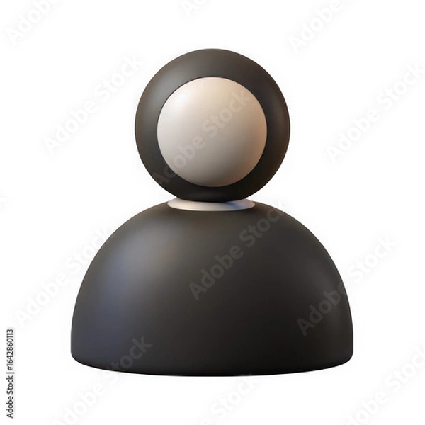 Obraz Abstract 3d user icon isolated on transparent background