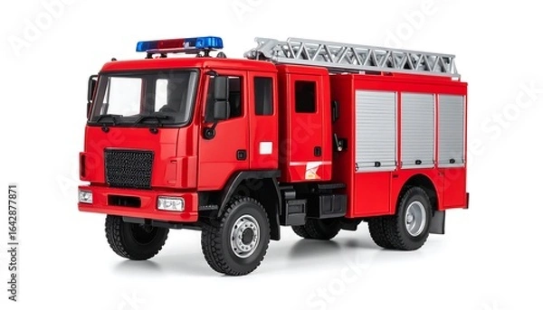 Obraz Red toy fire truck isolated