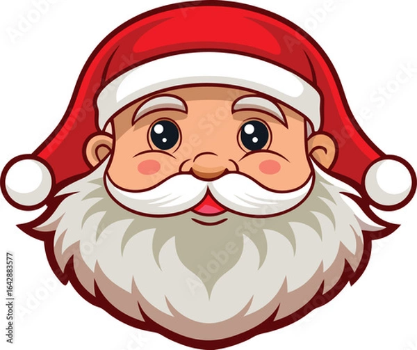Fototapeta Santa Claus Face Realistic Vector.