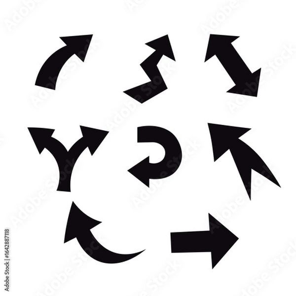 Obraz ilustración de distintas flechas color negro 