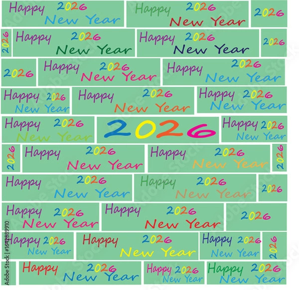 Fototapeta "Happy New Year 2025 Colorful Editable Slides – Aesthetic Written Text Design, Vibrant Celebration Prints, Creative Holiday Greeting Backgrounds for Digital and Print Use, also for sale discount".
