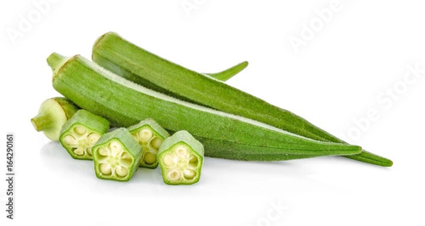 Obraz fresh okra isolated on a white background
