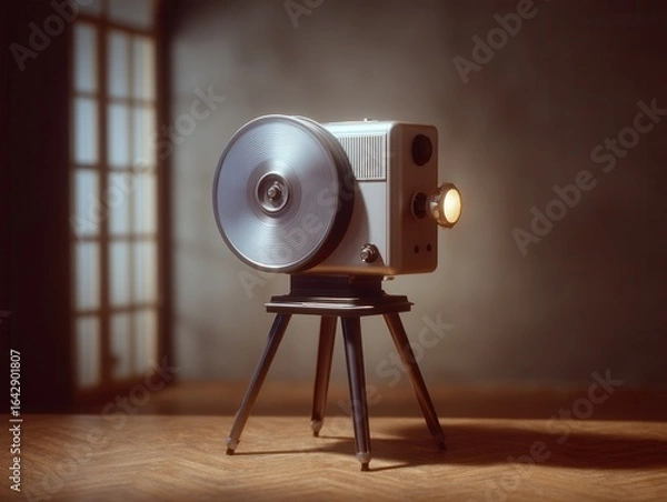 Fototapeta Vintage Projector: A cinematic relic stands as a testament to the evolution of visual storytelling, embodying a bygone era of creativity and innovation.