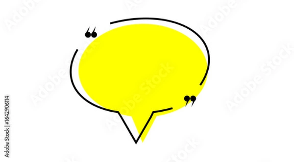 Obraz Speech text box with quotes. Message vector design, talk icon, bubble quotation balloon