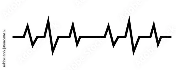 Obraz Heart beat line vector icon. Heartbeat medical sign, ecg or ekg symbol, electrocardiogram test