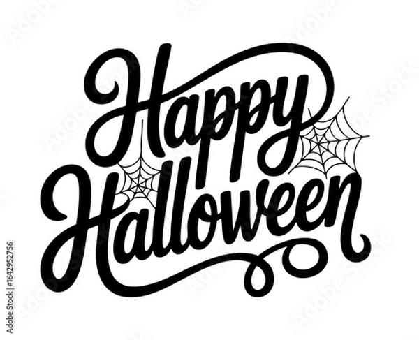 Fototapeta Happy Halloween, a handwritten text Banner. Vector illustration