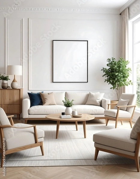Fototapeta Elegant modern living room interior design